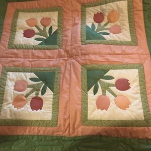 This is a hand made wall hanging. Very nice no rips tears or use.